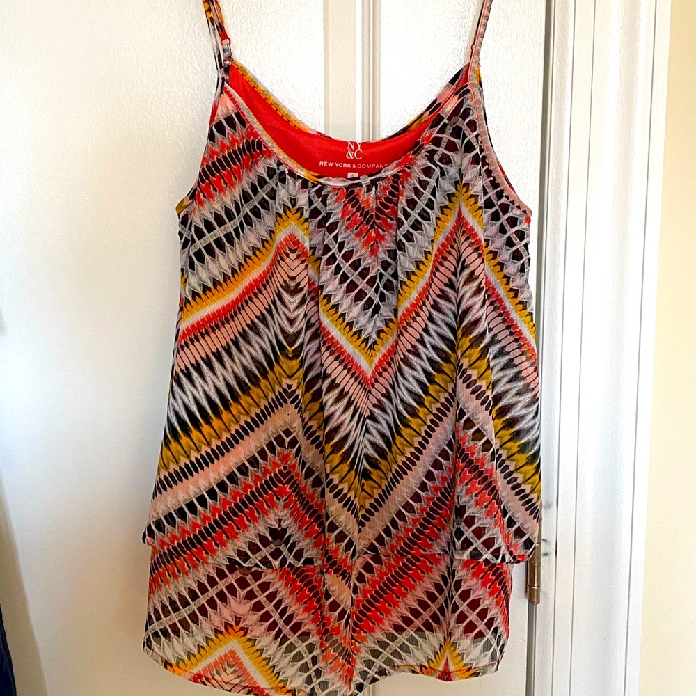 Multicolor flowy tank top